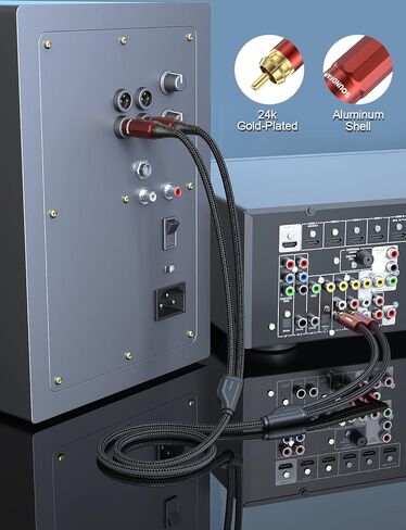 كابل XLR مزدوج إلى RCA بطول 3 أقدام، كابل صوت غير متوازن من 2RCA ذكر إلى 2XLR ذكر، مطلي بالذهب عيار 24 قيراط، مزدوج الحماية - أحمر نبيذي in Kuwait