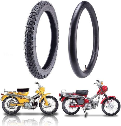(1-Pack) 2.50/2.75-17"（70/100-17）Motorcycle Tire+Inner Tubes - Compatible with CT90 CT110 TRAIL 90 110 Honda Knobby Golden, TaoTao, 110cc, 125cc, and 140cc, Dirt Bikes, Moped, and Scooters and More in Saudi Arabia