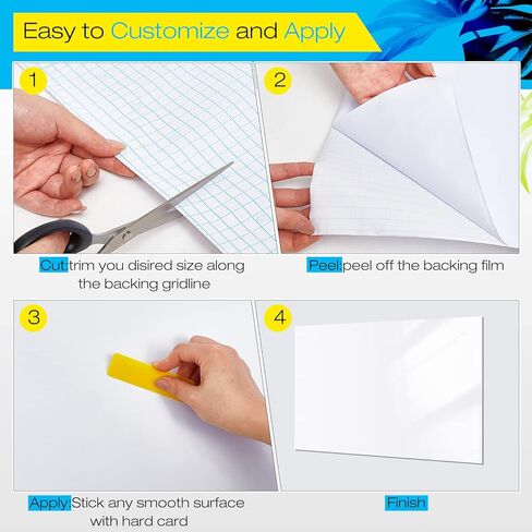 SATINIOR Dry Erase Wallpaper White Board Stickers Dry Erase Peel and Stick Wallpaper Board with 17 Dry Erase Markers 6 Erase 2 Wallpaper Smoothing Tool 1 Scissor for Office(4 x 8 ft) in Saudi Arabia