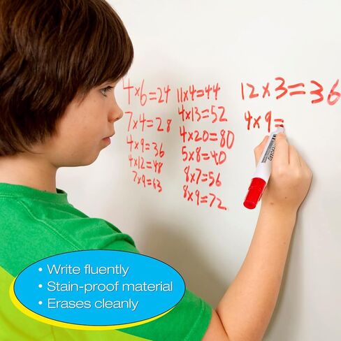 SATINIOR Dry Erase Wallpaper White Board Stickers Dry Erase Peel and Stick Wallpaper Board with 17 Dry Erase Markers 6 Erase 2 Wallpaper Smoothing Tool 1 Scissor for Office(4 x 8 ft) in Saudi Arabia