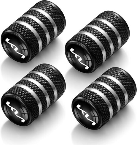 4Pcs Car Tire Valve Caps,for KIA Soul Stinger Seltos Cadenza K900 Forte NIRO Rio Sportage Sorento Series Stem Cap Aluminium Stem Caps with Car Logo QY_Black in Saudi Arabia