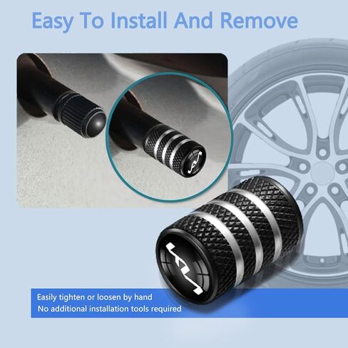 4Pcs Car Tire Valve Caps,for KIA Soul Stinger Seltos Cadenza K900 Forte NIRO Rio Sportage Sorento Series Stem Cap Aluminium Stem Caps with Car Logo QY_Black in Saudi Arabia