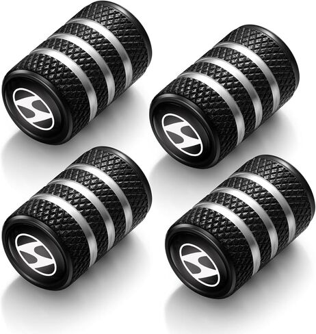 4Pcs Car Tire Valve Caps,for KIA Soul Stinger Seltos Cadenza K900 Forte NIRO Rio Sportage Sorento Series Stem Cap Aluminium Stem Caps with Car Logo QY_Black in Saudi Arabia