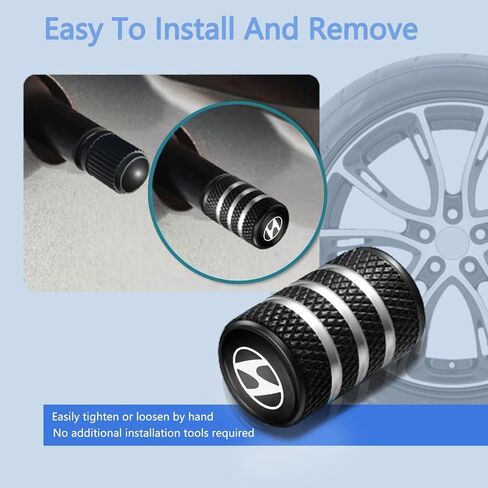 4Pcs Car Tire Valve Caps,for KIA Soul Stinger Seltos Cadenza K900 Forte NIRO Rio Sportage Sorento Series Stem Cap Aluminium Stem Caps with Car Logo QY_Black in Saudi Arabia