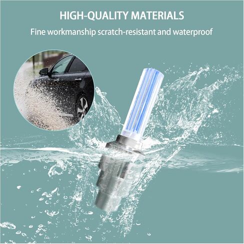 6 قطع من مصابيح LED لعجلات الإطارات، مصباح غطاء صمام عجلة الإطارات المقاوم للماء مع بطارية، أضواء تزيين إطارات LED عالمية للسيارات وصناديق السيارات والدراجات النارية (أصفر) in Kuwait