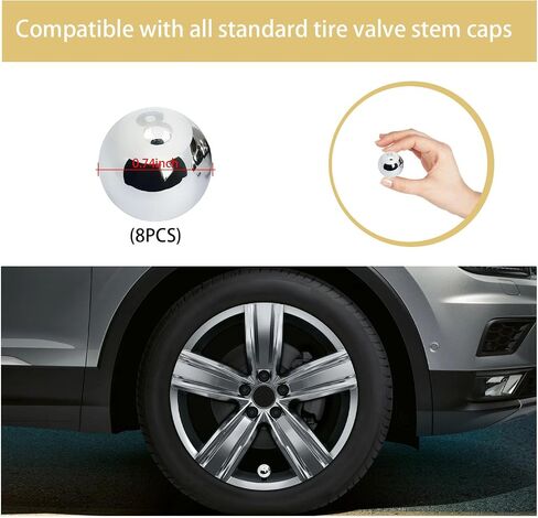 Augeny 8 PCS Car Tire Valve Caps, Pool 8 Ball Wheel Valve Stem Covers with Rubber Ring, Corrosion Resistant Airtight Tyre Dust Caps, Universal Stem Covers for Car, Truck, Bicycle, SUV (Blue) in Saudi Arabia
