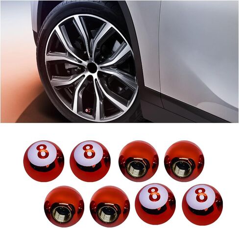 Augeny 8 PCS Car Tire Valve Caps, Pool 8 Ball Wheel Valve Stem Covers with Rubber Ring, Corrosion Resistant Airtight Tyre Dust Caps, Universal Stem Covers for Car, Truck, Bicycle, SUV (Blue) in Saudi Arabia