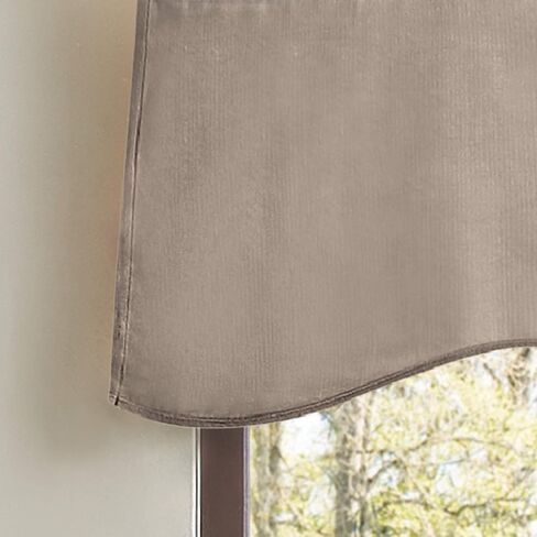 Martha Stewart Lucca Velvet Lined Scallop Window Curtain 50" W x 18" L, Valance, Loden Green in Kuwait