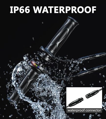 مقابض تسخين الدراجة النارية، مقابض تسخين ذكية بخمسة تروس قابلة للتعديل لدرجة الحرارة للدراجات النارية، مقابض مطاطية مقاومة للماء ومضادة للانزلاق مناسبة لمقود الدراجات النارية ATV مقاس 7/8 بوصة in Kuwait