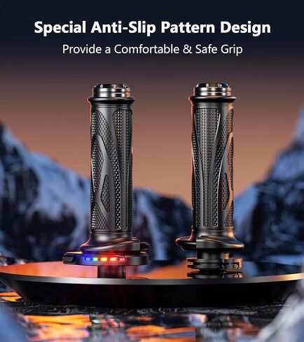 مقابض تسخين الدراجة النارية، مقابض تسخين ذكية بخمسة تروس قابلة للتعديل لدرجة الحرارة للدراجات النارية، مقابض مطاطية مقاومة للماء ومضادة للانزلاق مناسبة لمقود الدراجات النارية ATV مقاس 7/8 بوصة in Kuwait