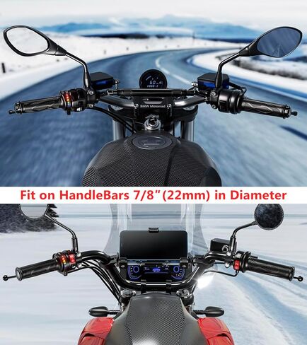 مقابض تسخين الدراجة النارية، مقابض تسخين ذكية بخمسة تروس قابلة للتعديل لدرجة الحرارة للدراجات النارية، مقابض مطاطية مقاومة للماء ومضادة للانزلاق مناسبة لمقود الدراجات النارية ATV مقاس 7/8 بوصة in Kuwait