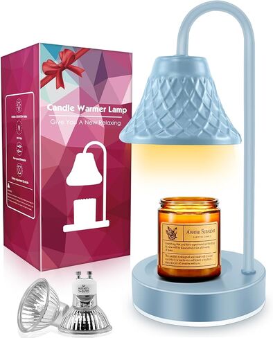 Electric Candle Warmer Lamp: Wax Melt Warmer with Timer - Electric Wax Melt Warmer Light - Candle Lamp for Home Decor (Blue) in Saudi Arabia