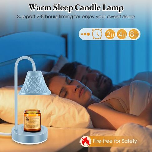 Electric Candle Warmer Lamp: Wax Melt Warmer with Timer - Electric Wax Melt Warmer Light - Candle Lamp for Home Decor (Blue) in Saudi Arabia