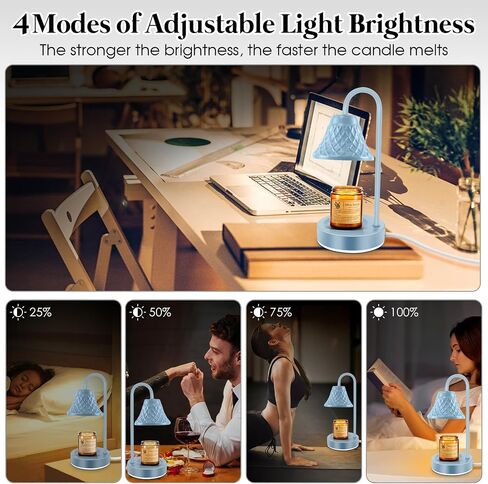 Electric Candle Warmer Lamp: Wax Melt Warmer with Timer - Electric Wax Melt Warmer Light - Candle Lamp for Home Decor (Blue) in Saudi Arabia