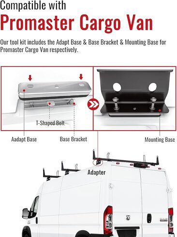 AA-Racks Model X202 Steel Van Roof Rack Cross Bars Fits 2013-On RAM ProMaster/ 2015-On Transit، 3 Bar 72 بوصة - أسود in Kuwait