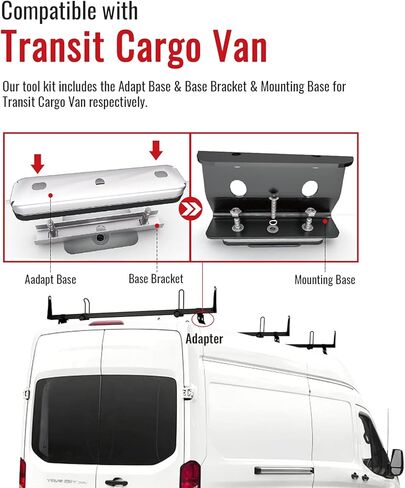 AA-Racks Model X202 Steel Van Roof Rack Cross Bars Fits 2013-On RAM ProMaster/ 2015-On Transit، 3 Bar 72 بوصة - أسود in Kuwait