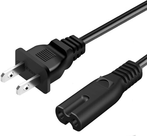 2 Prong Power Cable Cord Compatible TCL Roku Smart LED LCD HD TV - UL Listed TCL Roku TV AC Power Cable Cord Plug in Saudi Arabia