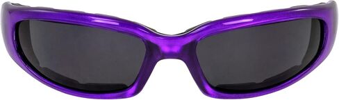 Global Vision 2 Pairs Chicago Padded Motorcycle Sunglasses for Women Scratch-Resistant Purple Frame w/Clear & Super Dark Lenses in Saudi Arabia