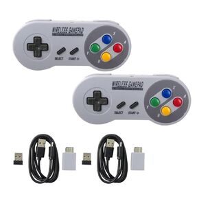 Artmavin 2-Pack 2.4G Wireless Game Controller for SNES with USB Wireless Receiver, Joystick Controller Compatible Devices for Windows, for i-OS, for Linx, for Android Devices