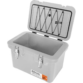 Iris USA Hugel Cooler ، الابازيم المعدنية الثقيلة ، صندوق ثلج معزول بالفراغ ، برودة صلبة متينة ، مقابض مدمجة ، رحلات شاطئية لاعبي التخييم على شاطئ.