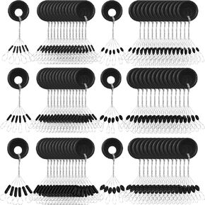 3600 Pcs Fishing Bobber Stoppers 6 in 1 Black Rubber Float Sinker Stops, Oval and Column Beads Bobber Stops, l M S Size Float Stop