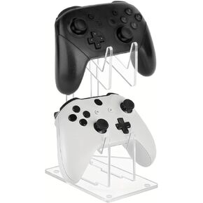 Nymus 2-Tier Controller Holder Game حامل حامل للمكتب ، وحدة تحكم منظم التخزين العالمي موقف شفاف أكريليك