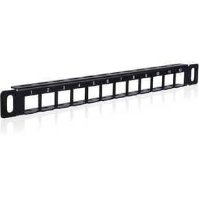GeeekPi 10 inch 0.5U 12 Port Blank Keystone Patch Panel for DeskPi RackMate T0/T1/T2 Service Cabinet, Cable Management Panel for Ethernet CAT5/CAT5e/CAT6/CAT6a