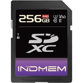 INDMEM 64GB SD Card UHS-II V60 U3 SDXC Memory Card, High Speed Read up to 280MB/s, V60 Memory Cards for Professional Camera 4K/6K Video in Kuwait