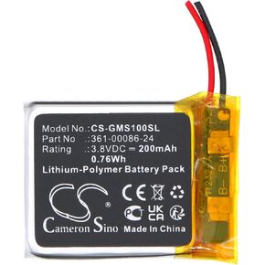 Cameron Sino Battery for Garmin Instinct Solar GPS PN:Garmin 361-00086-24 200mAh / 0.76Wh