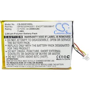 Cameron Sino Battery for SkyGolf SkyCaddie Breeze SGX SGXW, SkyCaddie SGX GPS Rangefinder, SkyCaddie SGX-W, SkyCaddie SGX-W Rangefinder 2000mAh