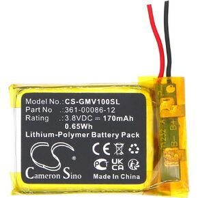 Battery for Garmin Femix 6s Pro, Venu PN:Garmin 361-00086-12 170mAh / 0.65Wh