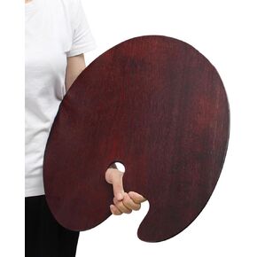 Wooden Paint Palette 20*16 inch - Kidney Shaped Oil Palette Artist Painting Palette with Thumb Hole, Wood Paint Color Mixing Tray for Beginners, Art Students, Walnut Palette Gouache 50*40 cm Large in Kuwait