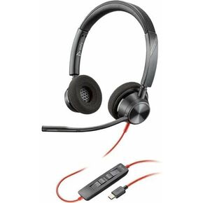 Poly Blackwire 3320 Microsoft Teams Certified Headset +USB-C/A Adapter TAA - Microsoft Teams Certification - Stereo - USB Type C, Mini-phone (3.5mm) - Wired - 32 Ohm - 20 Hz to 20 kHz - On-ear - Binau