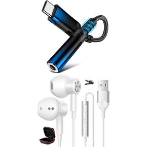 USB Headphone for PC and USB C to 3.5mm Audio Adapter
