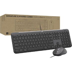 Logitech Signature Slim Wired Combo MK625 for Business, Optical Wired Mouse, Full-Size Keyboard, USB-C Plug-and-Play, Windows/Mac/Chrome/PC/laptops - Graphite