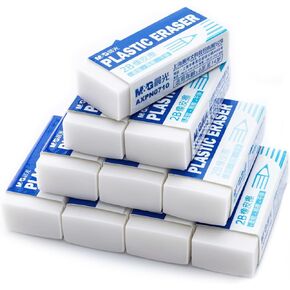 M&G 12 Pack Pencil Erasers, Small White Rubber Eraser for Kids School Students Office, Art Erasers for Drawing Sketching Bulk