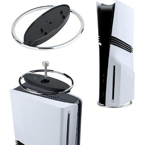 McBazel vertical Stand for PS5 Pro / PS5 / PS5 Slim Console ، قاعدة مستقرة مع وسادة مضادة للانزلاق ومسامير ، قاعدة غير قابلة للانزلاق ، ملحقات PlayStation 5 لتوفير الفضاء-Silver