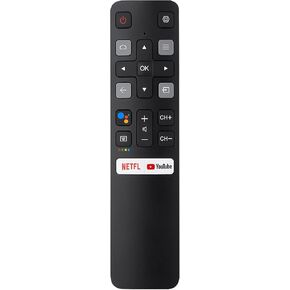 Replacement Remote RC802V for TCL Android TV Android 4K Smart TV Remote Control No Setup Required, 40S334 50S434 55S434 75S434 40S330 70S430 32S334 55S435 50S435 43S434 32S6500A 65P8S 65P8 (No Voice)
