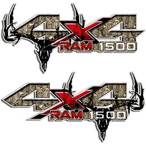 4x4 Truck Camouflage Ram Skull Archery Hunting Sticker