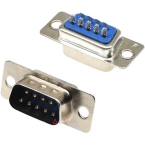 5pcs Db9 Male | 5pcs Db9 Db15 Db25 Db37 Hole/Pin Female/Male Blue Welded Connector Rs232 Serial Port Socket Db D-Sub Adaptter 9/15/25/37 Pin