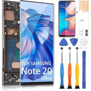 LCD Display for Samsung Galaxy Note 20 Ultra N985 - Screen Replacement for Samsung Note20 Ultra LCD Screen Digitizer SM-N985F SM-N985F/DS Touch Glass Assembly Repair Tools (Black with Frame)