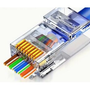 Cat5/cat5e/cat6 Rj45 Pass-Through Connector (100 Pack)