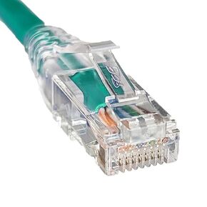 ICC CAT5e Ethernet Patch Cord with Clear Boot Strain Relief, RJ45, Stranded, 350 MHz, UTP, Pure Bare Copper Wire, 24 AWG, LAN Network Patch Cable, Black, 7 FT, 10-Pack