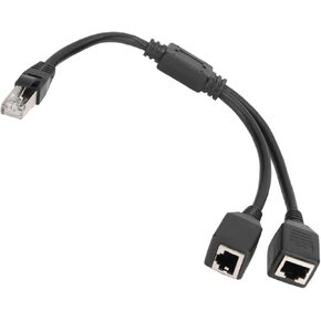 Ethernet Splitter من 1 إلى 2 ، RJ45 Ethernet Network Cable Adapter ، RJ45 1 MALE TO 2 Feman