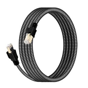 Cat8 Ethernet Cable 33FT - 40Gbps 2000MHz High Speed LAN Cable with Gold-Plated Connectors Shielded for Indoor/Outdoor Use (30AWG Heavy Duty)