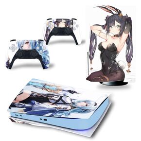 Full Set Skins Compatible with Ps-5 Disc Version,Protective Stickers for Ps-5 Disc Edition Console Controllers (7)