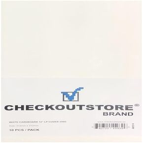 CheckOutStore (10) Cardboard Vinyl Record Jackets Cover No Hole (12" LP Records) - White (12" LP)