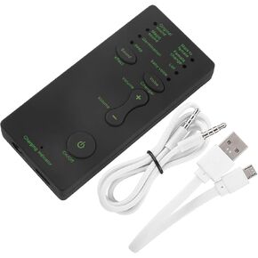 Portable Mini Voice Changer Live Broadcast Sound Card Audio Card with 4 Sound Effects for Mobile Phone PC Gaming Streaming English Version