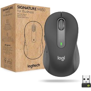 Logitech Signature M650 for Business Wireless Mouse, for Small to Medium Sized Hands, Logi Bolt, Bluetooth, SmartWheel - Graphite