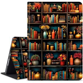 for iPad (A16) 11th Generation 11 Inch 2025/iPad 10th Generation 10.9 Inch 2022 Tablet Case, Slim Kickstand Stand Leather Smart Cover with Auto Wake/Sleep, Library